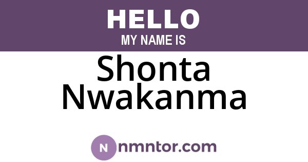 Shonta Nwakanma