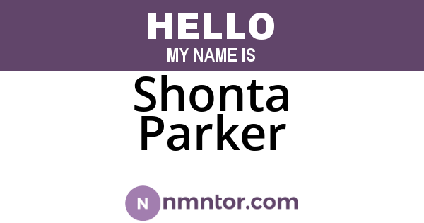 Shonta Parker