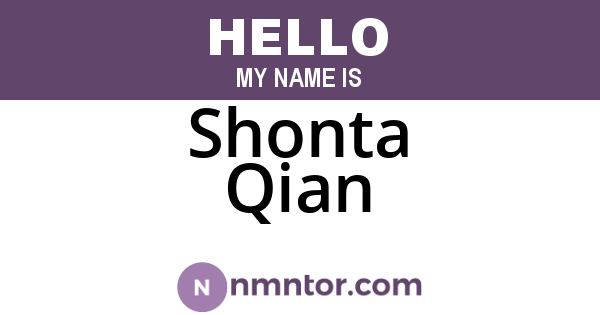 Shonta Qian