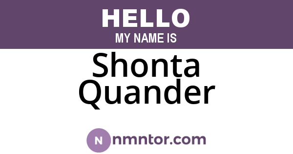Shonta Quander