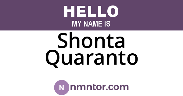Shonta Quaranto