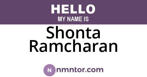 Shonta Ramcharan