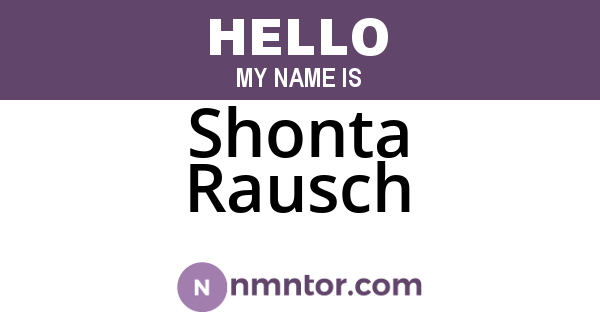 Shonta Rausch