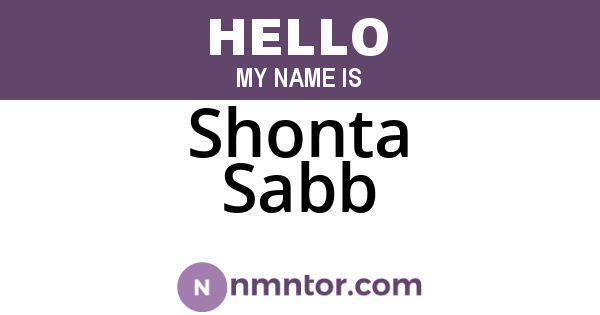 Shonta Sabb