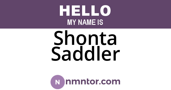 Shonta Saddler
