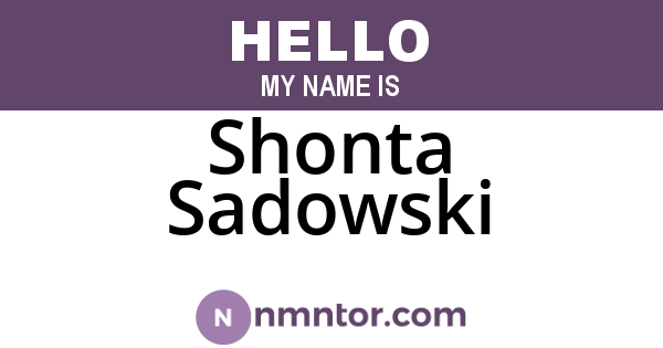 Shonta Sadowski
