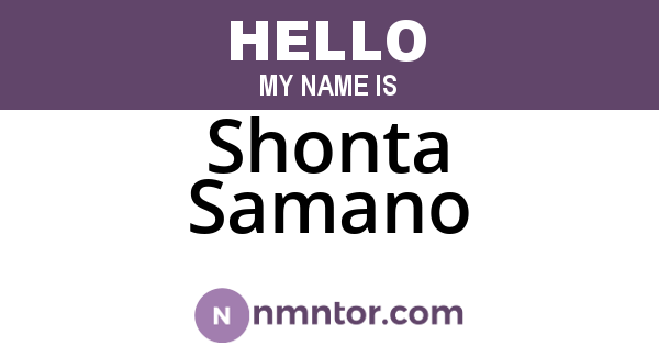 Shonta Samano