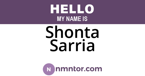Shonta Sarria