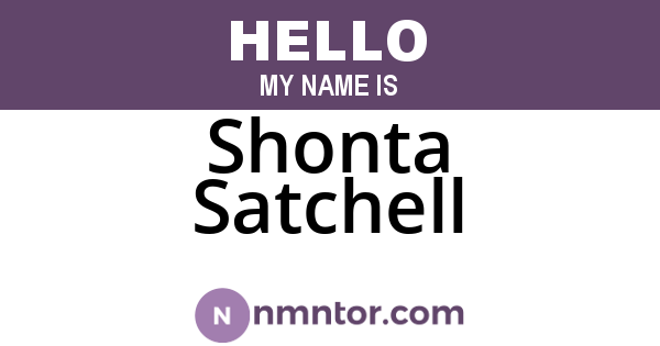 Shonta Satchell