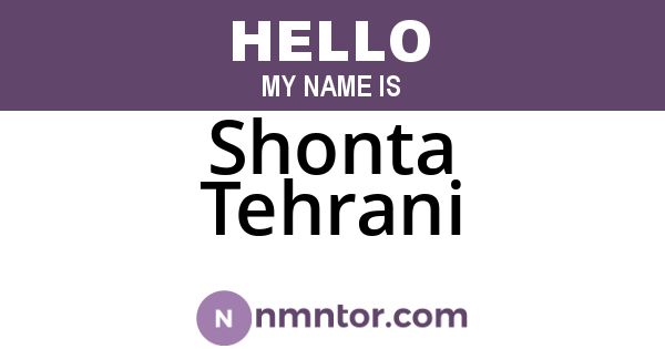 Shonta Tehrani