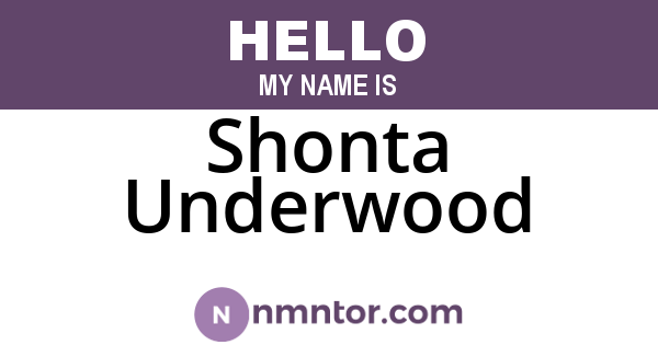 Shonta Underwood