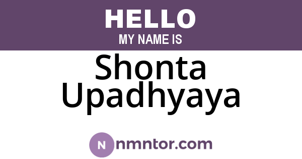 Shonta Upadhyaya