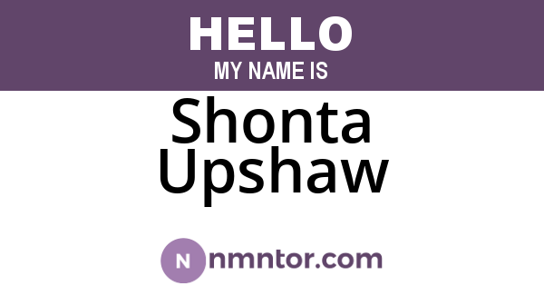 Shonta Upshaw