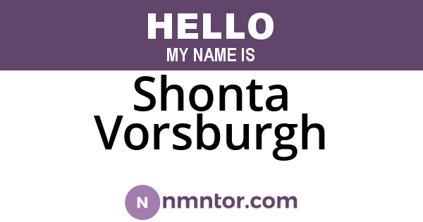 Shonta Vorsburgh