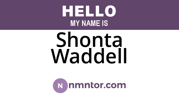 Shonta Waddell