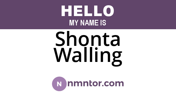 Shonta Walling