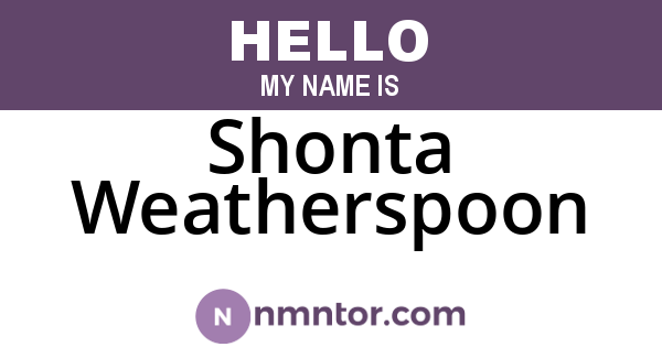 Shonta Weatherspoon