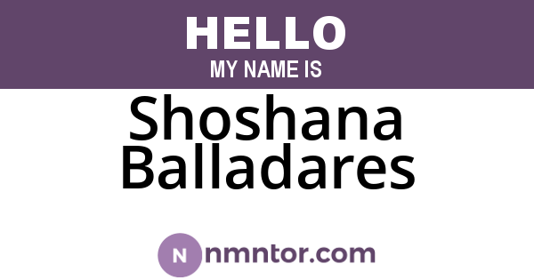 Shoshana Balladares