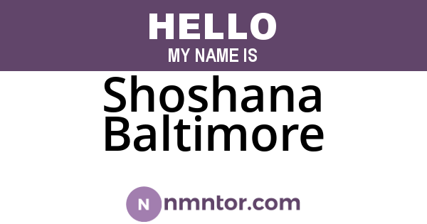 Shoshana Baltimore