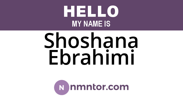 Shoshana Ebrahimi