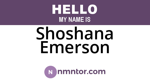 Shoshana Emerson