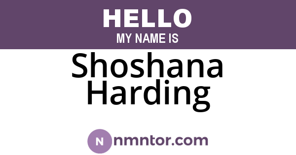 Shoshana Harding