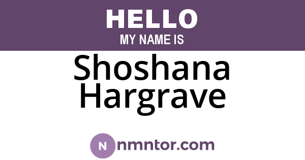 Shoshana Hargrave