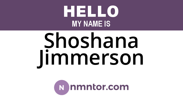 Shoshana Jimmerson
