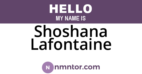 Shoshana Lafontaine