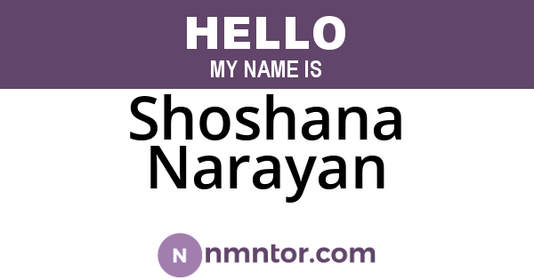 Shoshana Narayan