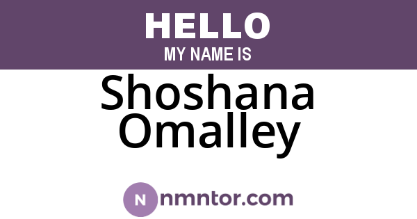 Shoshana Omalley