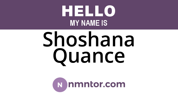 Shoshana Quance