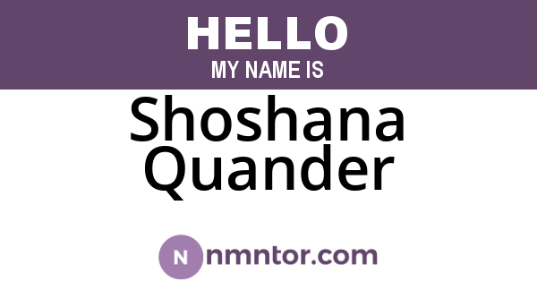 Shoshana Quander