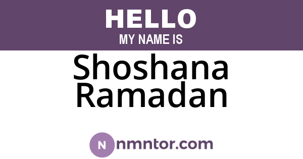 Shoshana Ramadan