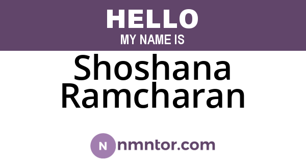 Shoshana Ramcharan