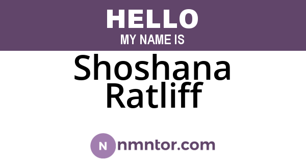 Shoshana Ratliff