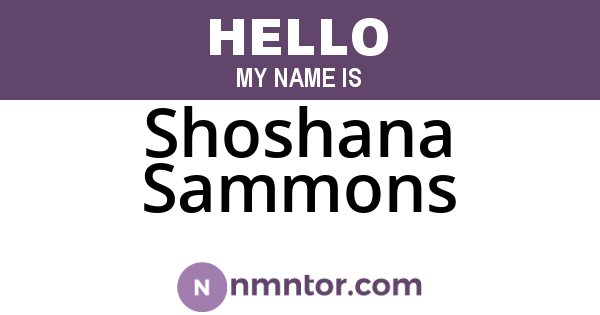 Shoshana Sammons