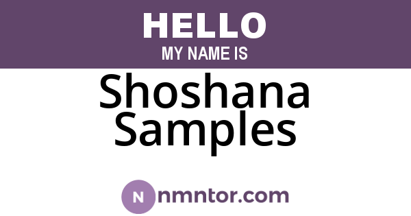 Shoshana Samples