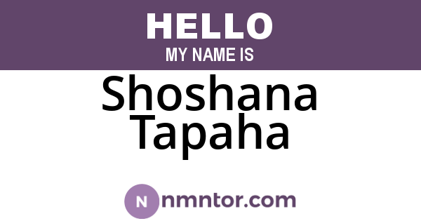 Shoshana Tapaha