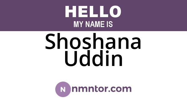 Shoshana Uddin