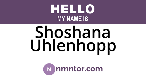 Shoshana Uhlenhopp