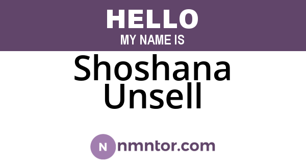Shoshana Unsell