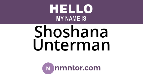 Shoshana Unterman