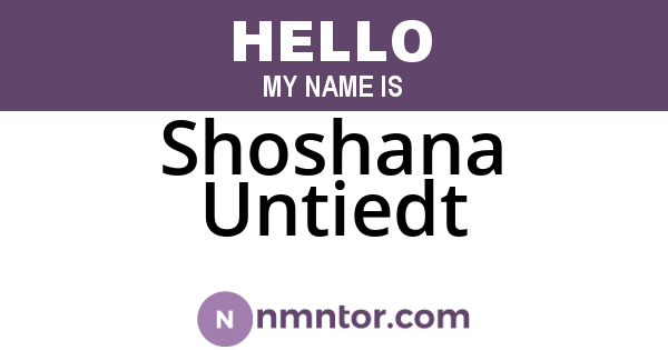 Shoshana Untiedt