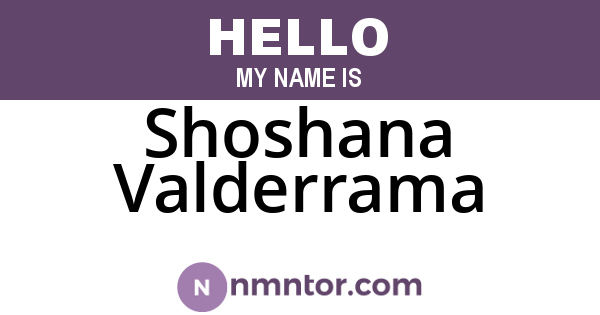 Shoshana Valderrama