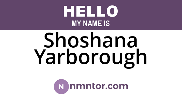 Shoshana Yarborough