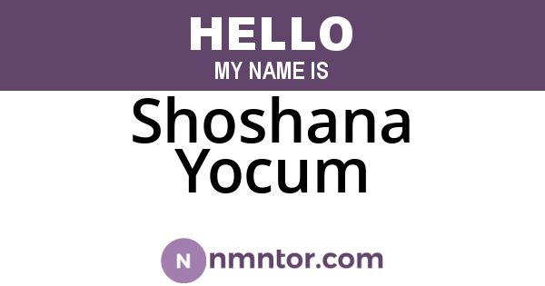 Shoshana Yocum