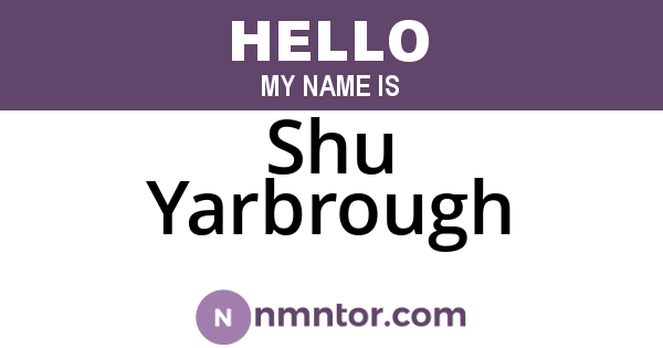Shu Yarbrough