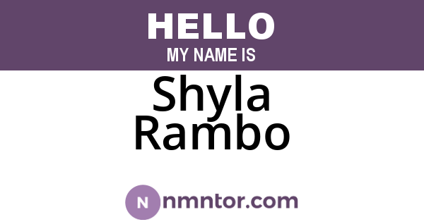 Shyla Rambo