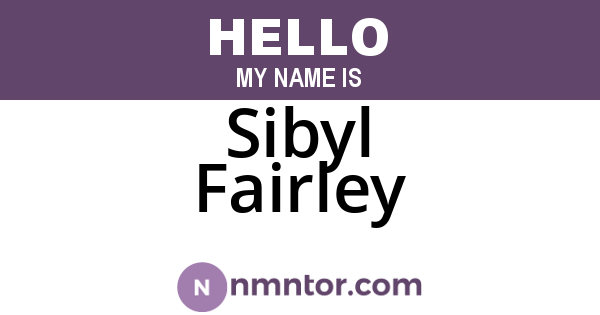 Sibyl Fairley